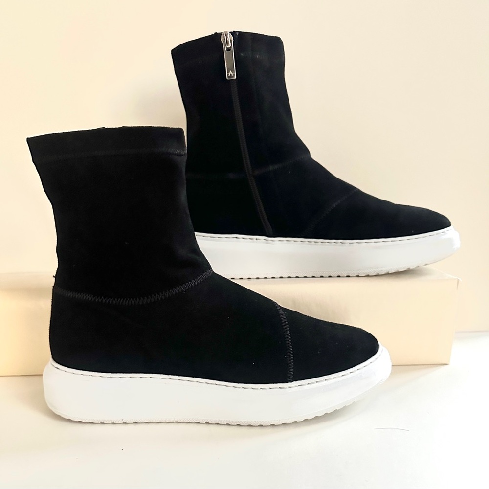 AQUATALIA LIDIA WATERPROOF SUEDE STRETCH SIDE-ZIP LIFESTYLE BOOTS SNEAKERS Sz10 - Picture 9 of 16